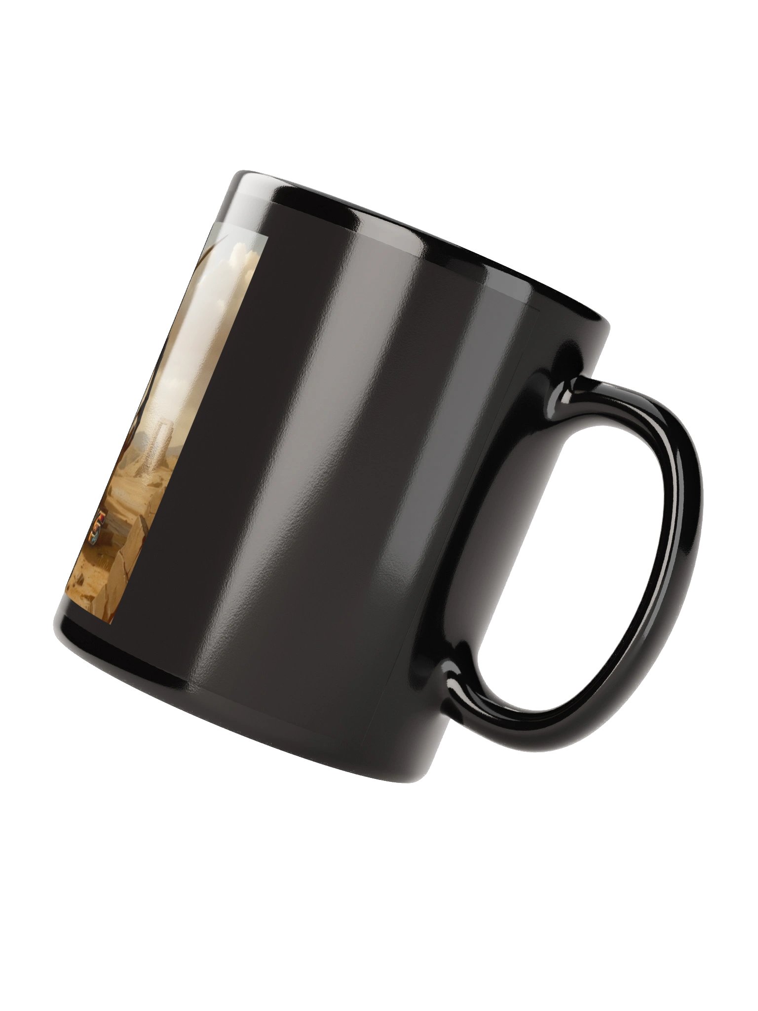 A Black Mug Featuring James Hunter Arriving at the Mysterious Statue product image (3)