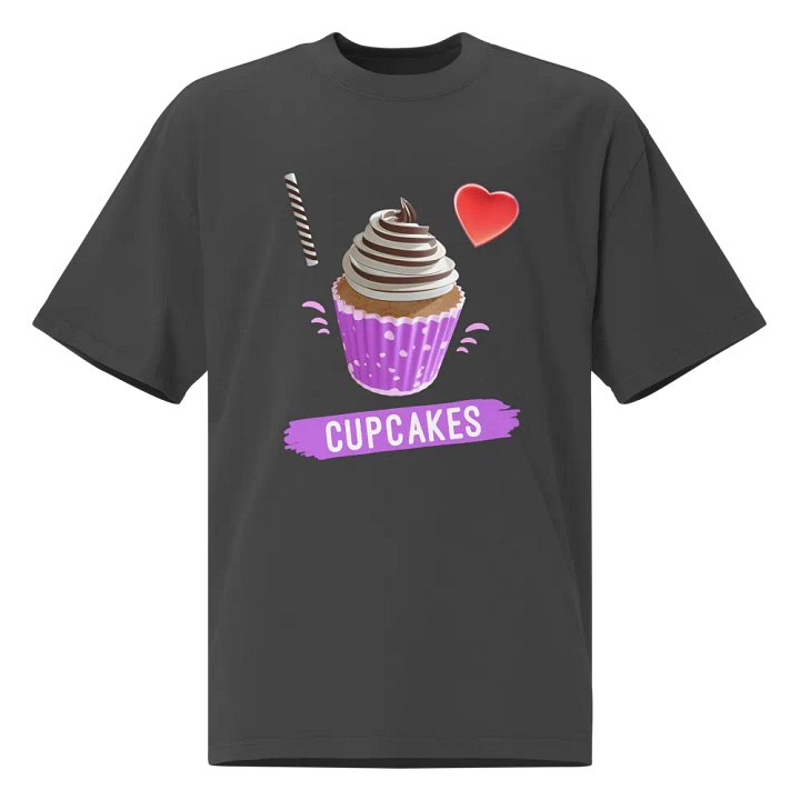 I Love Cupcakes - Oversized Faded T-Shirt product image (1)