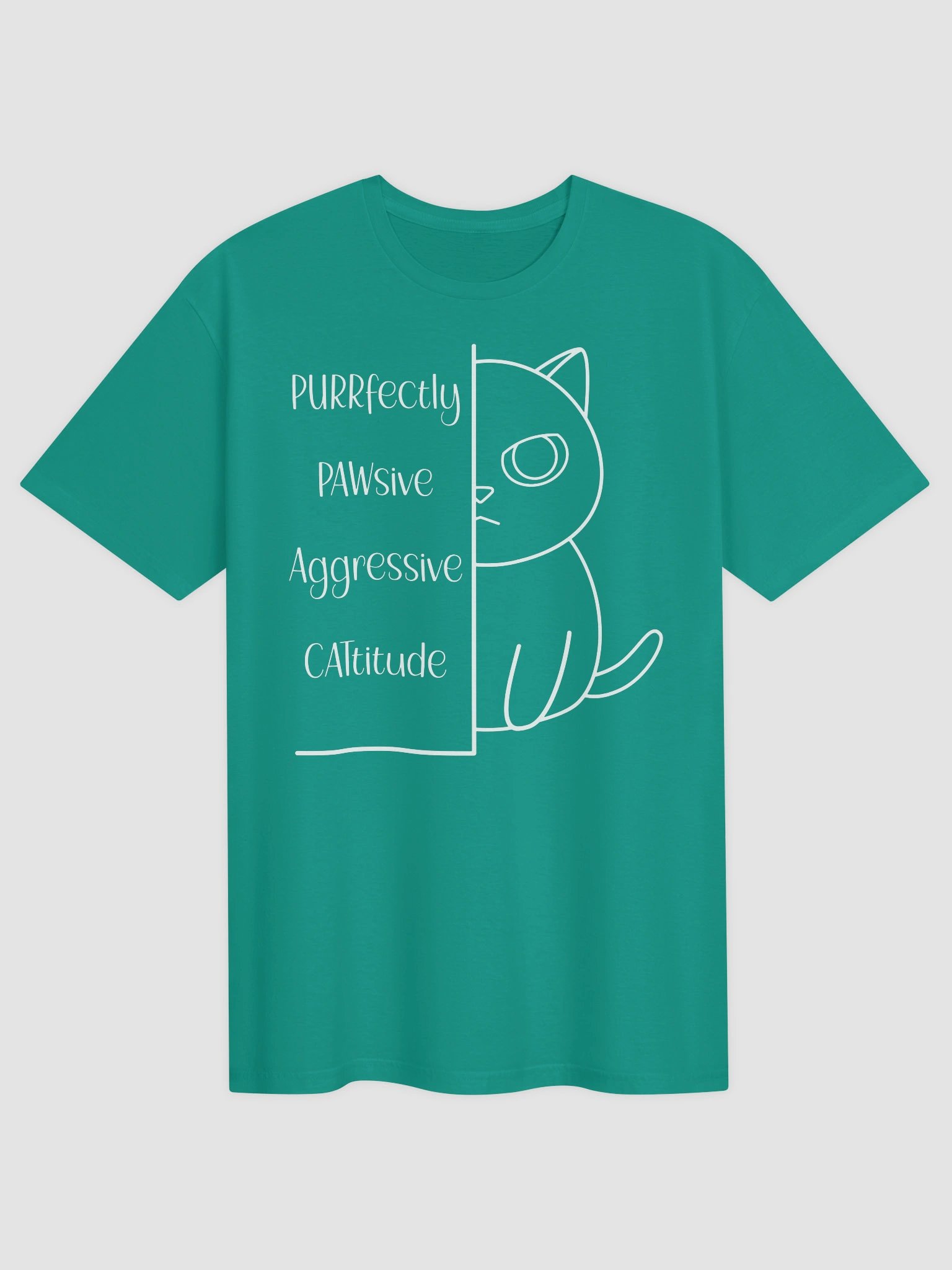Passive Aggressive Cattitude (White Print) - Unisex Adult Super Soft Lightweight T-shirt product image (22)