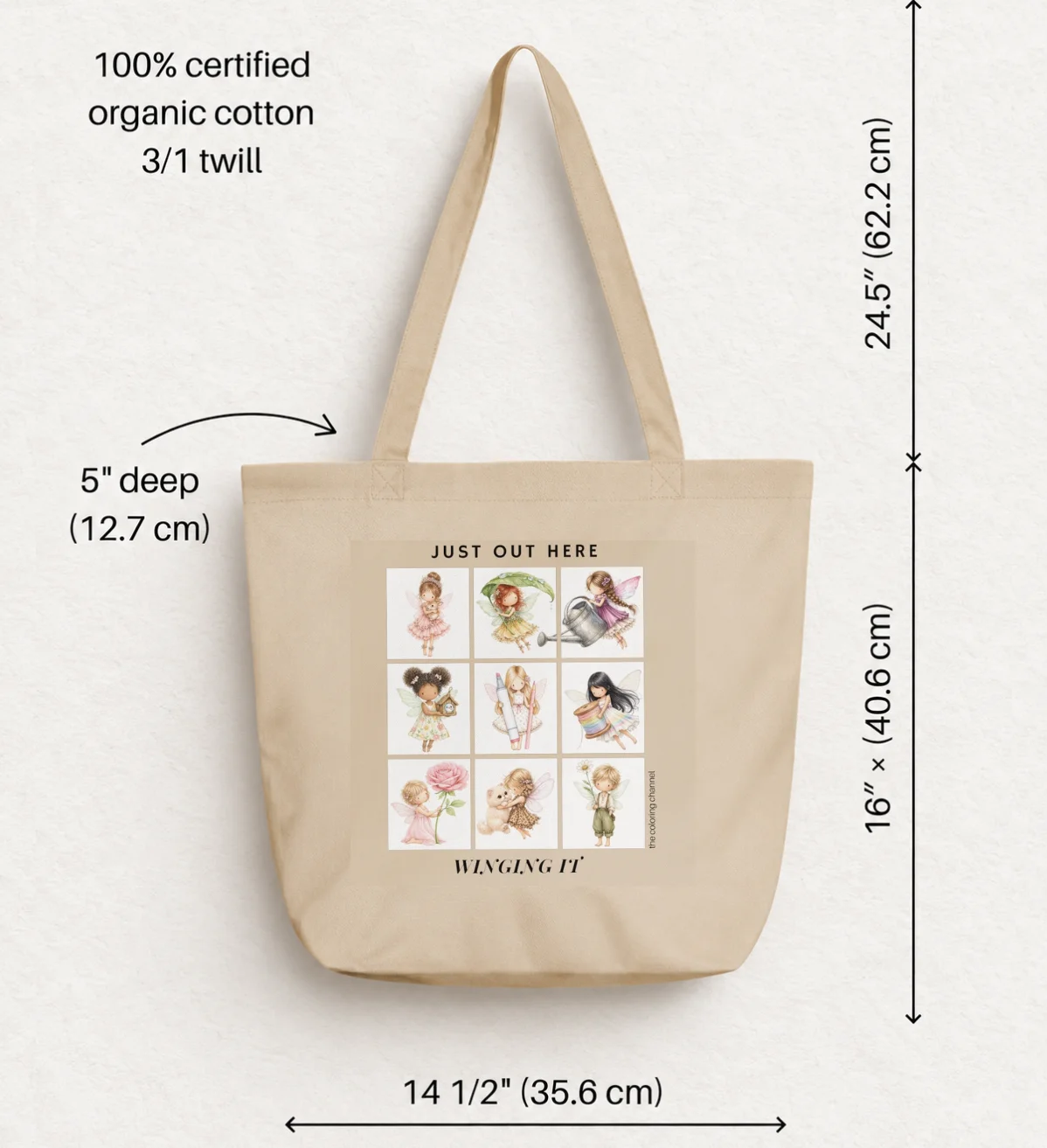 Organic Cotton Tote Bag - Just Winging It product image (2)