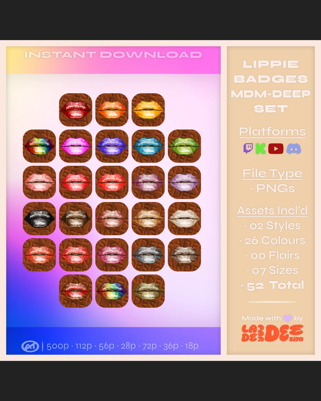 Lippie Badges [Medium-Deep Set] product image (3)