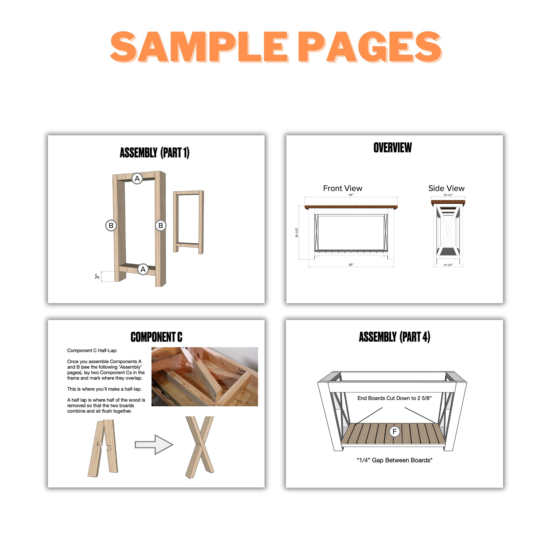 Farmhouse Console Table Plans (PDF) product image (4)