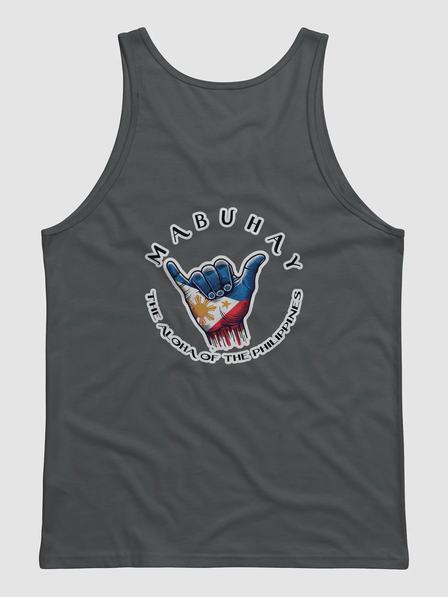 MABUHAY THE ALOHA OF THE PHILIPPINES MEN'S TANK TOP - SHAKA HANG LOOSE VIBES, SMALL FRONT LOGO, LARGE BACK LOGO product image (12)