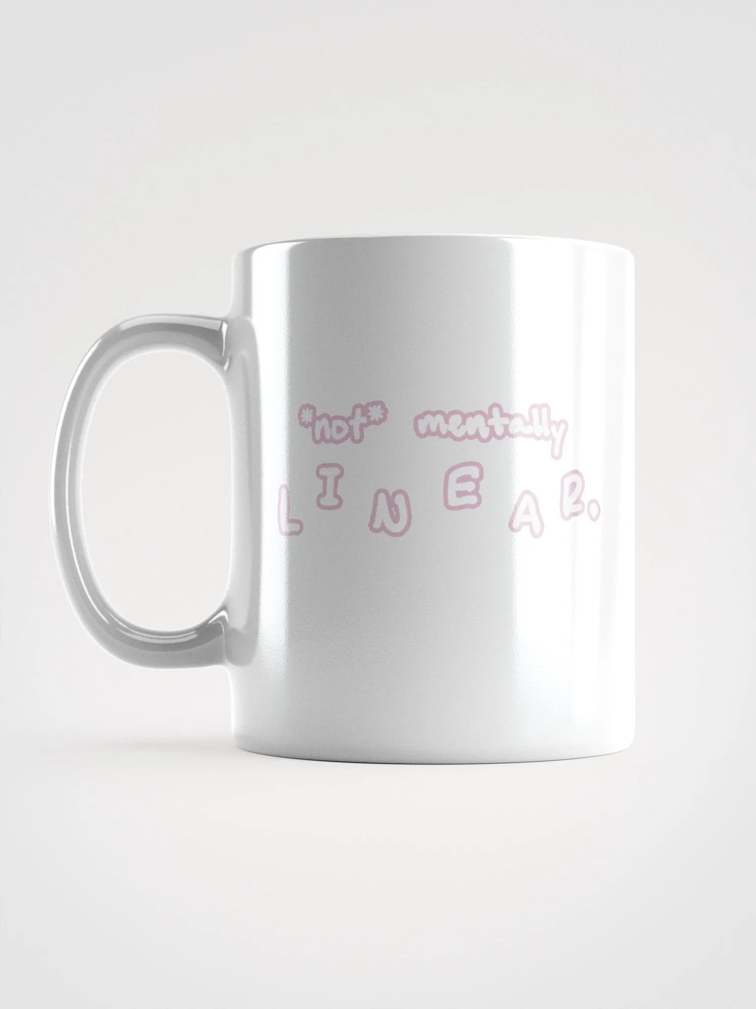 *not* mentally linear (lined design, #E1B9CE) glossy white mug product image (12)