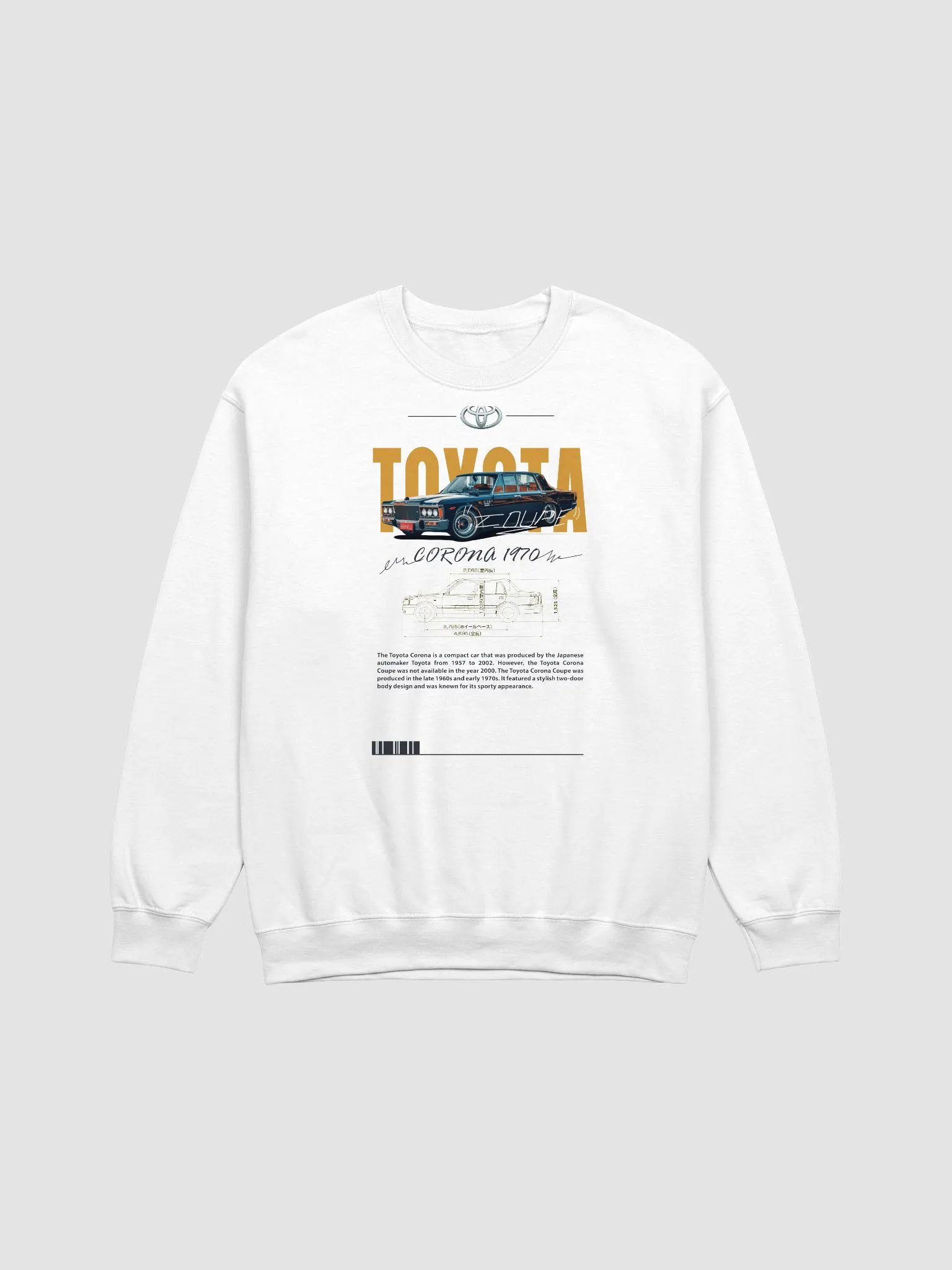 Toyota Classic White Crewneck Sweatshirt – Premium Cotton Blend product image (1)
