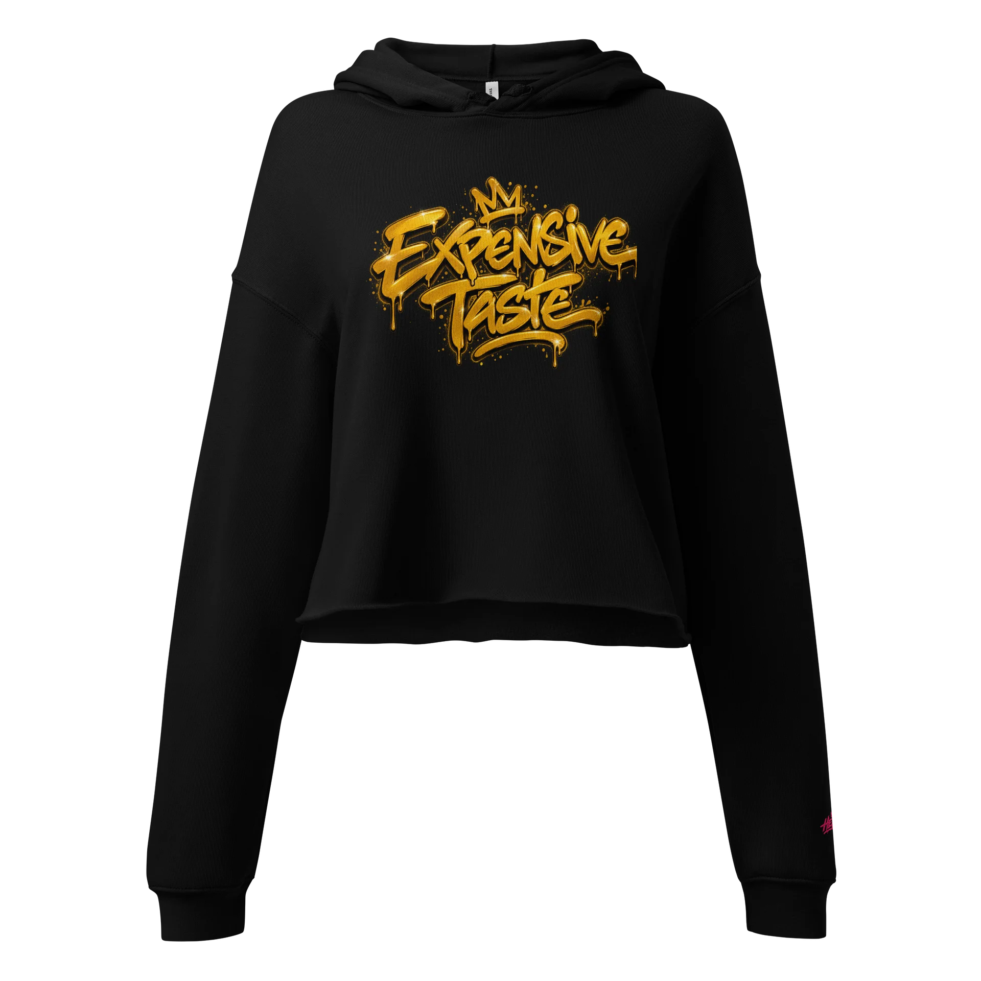 HERitage Expensive Taste Crop Hoodie In Gold product image (2)