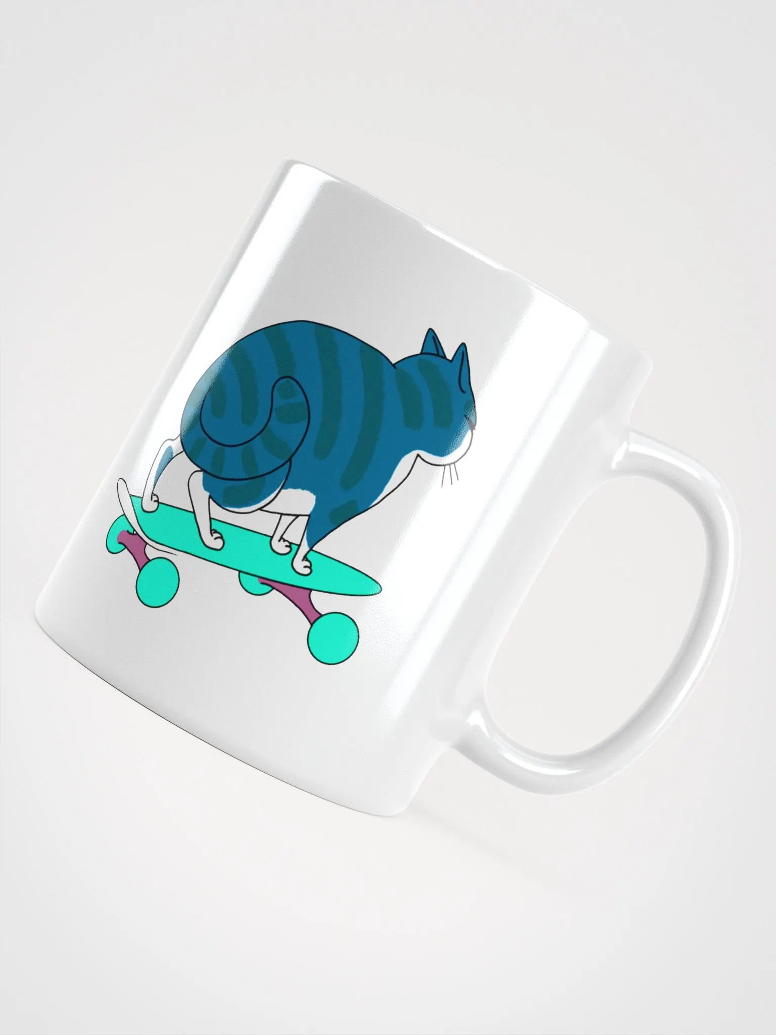 "Ciaone" Gatto Skater Tazza Lucida Bianca product image (6)