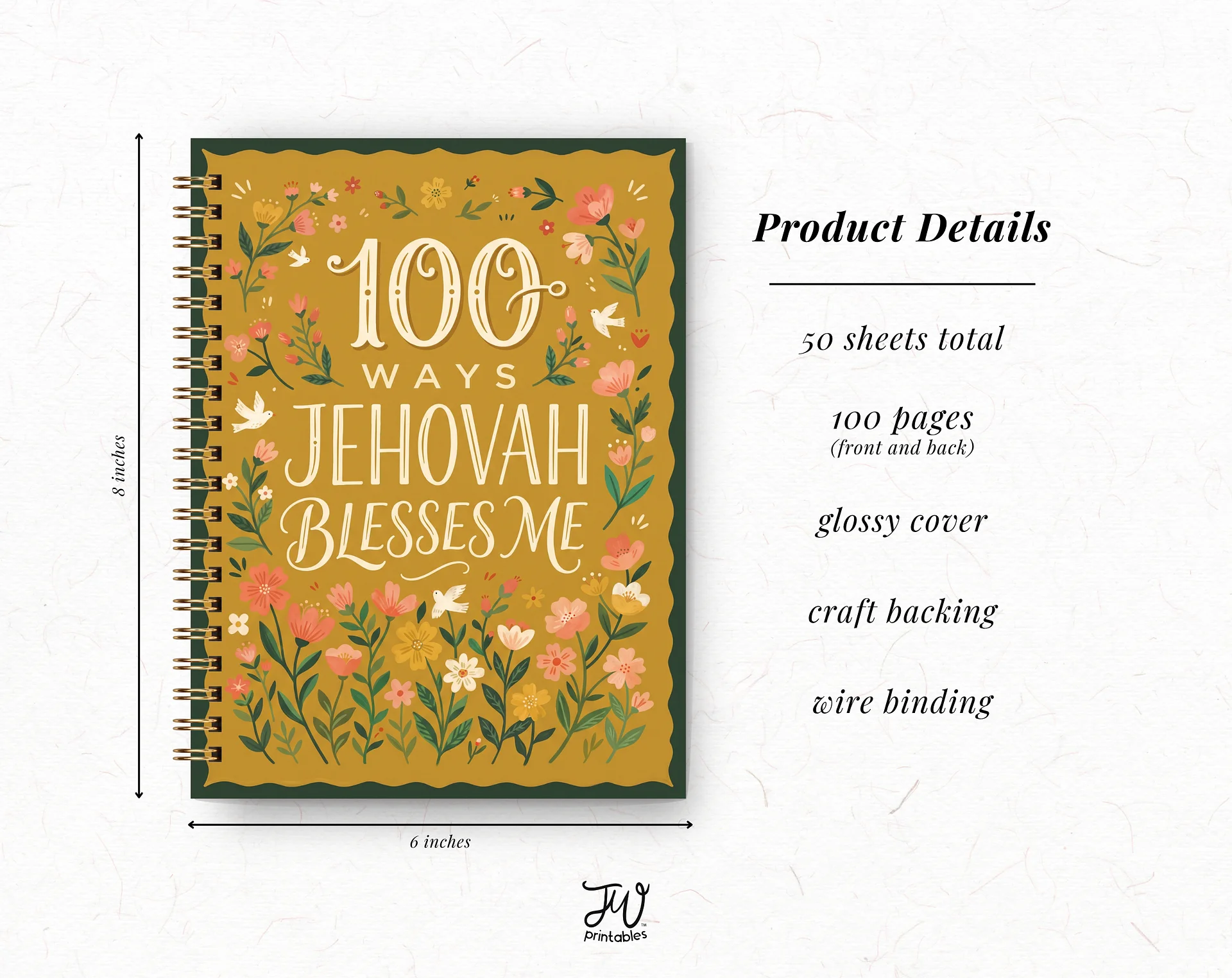 100 Ways Jehovah Blesses Me Prompted Journal product image (5)