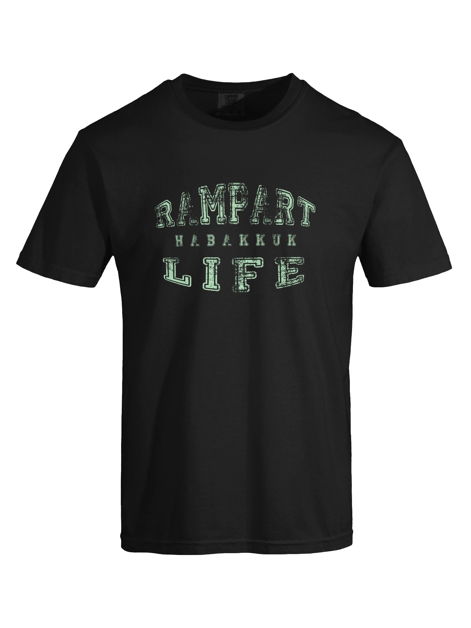 HABAKKUK Rampart Life - Unisex Tee (Green Logo on Black) product image (4)