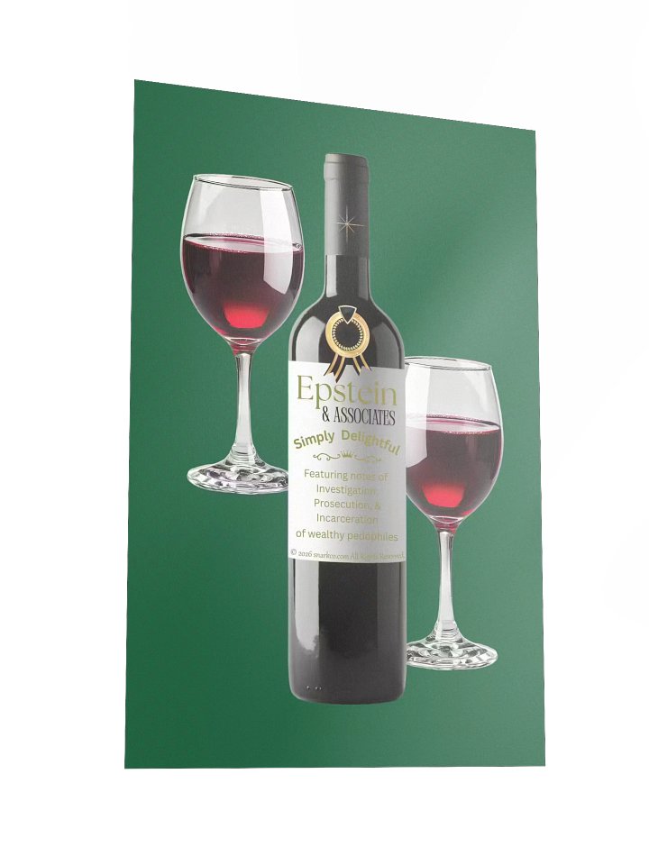 Green background "Epstein & Associates Simply Delightful" wine poster. product image (2)