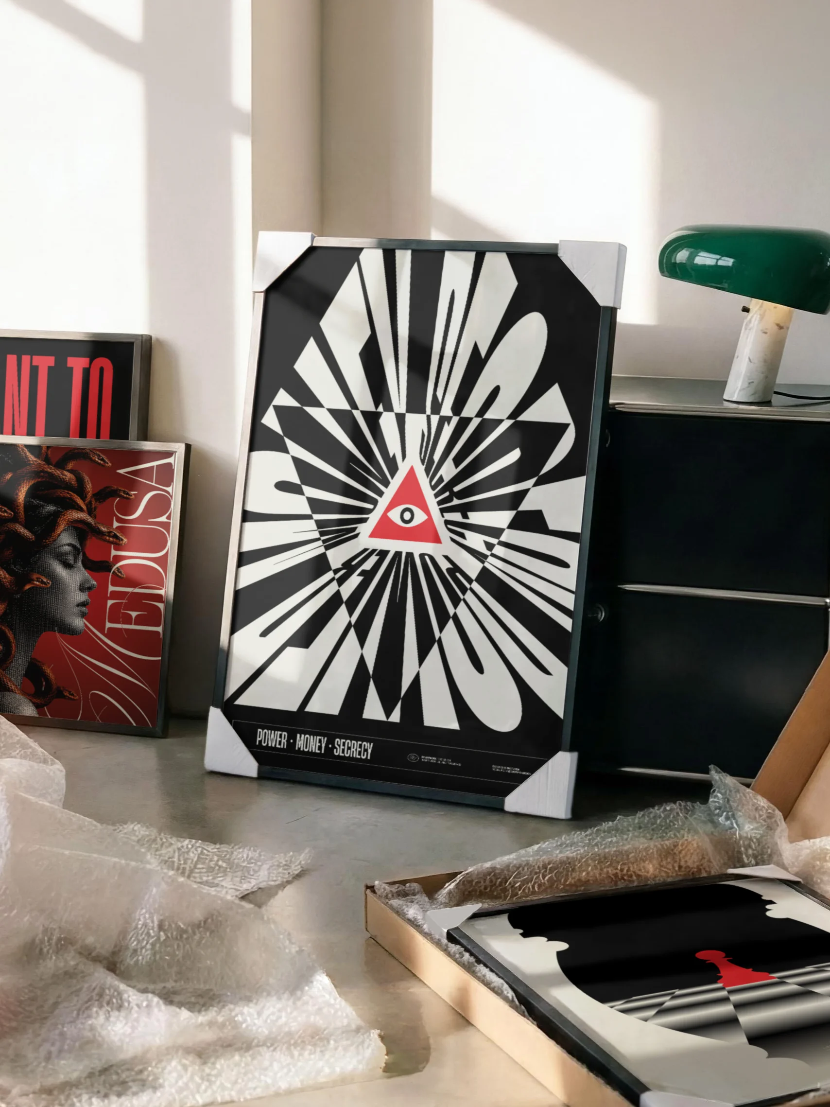 "POWER · MONEY · SECRECY" Framed Poster product image (6)
