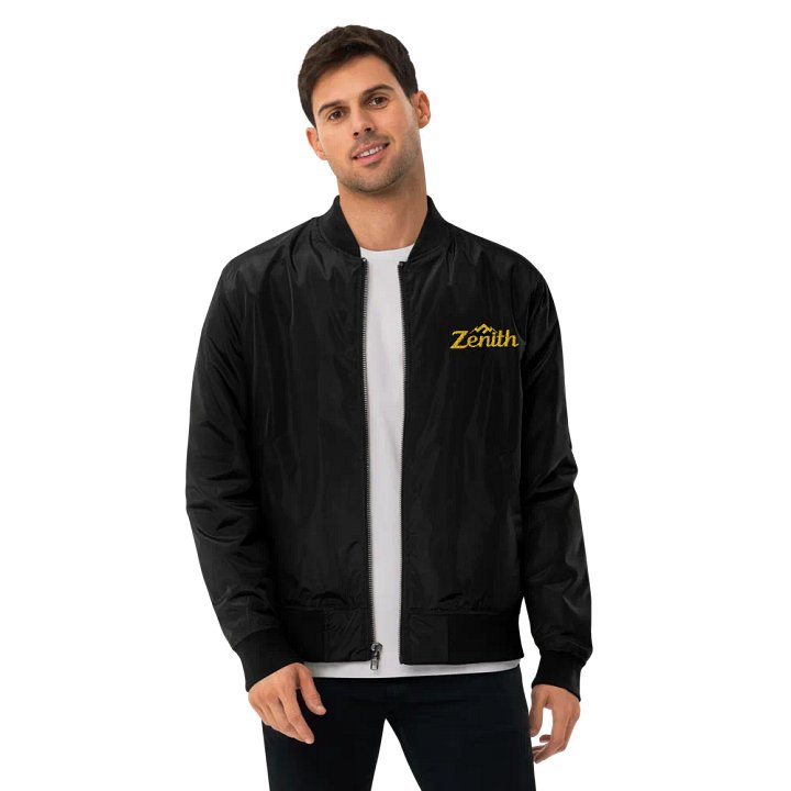 Zenith Unisex Eco-Friendly Recycled Bomber Jacket - Sustainable Style in Black and Army Green product image (2)