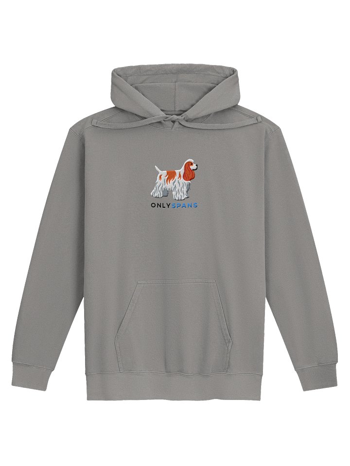 Only Spans Premium Hoodie (Embroidered) of an American Cocker Spaniel(Parti Red & White) product image (13)