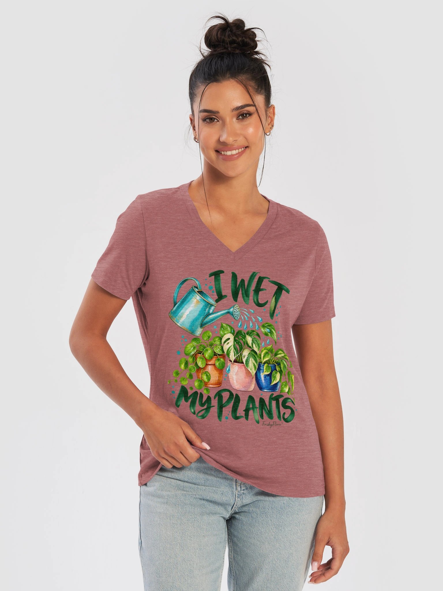 Water My Plants Botanical V-Neck Tee product image (1)