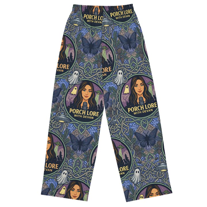 PORCH LORE DEVAN PERIWINKLE MOTH UNISEX WIDE-LEG PANTS product image (2)