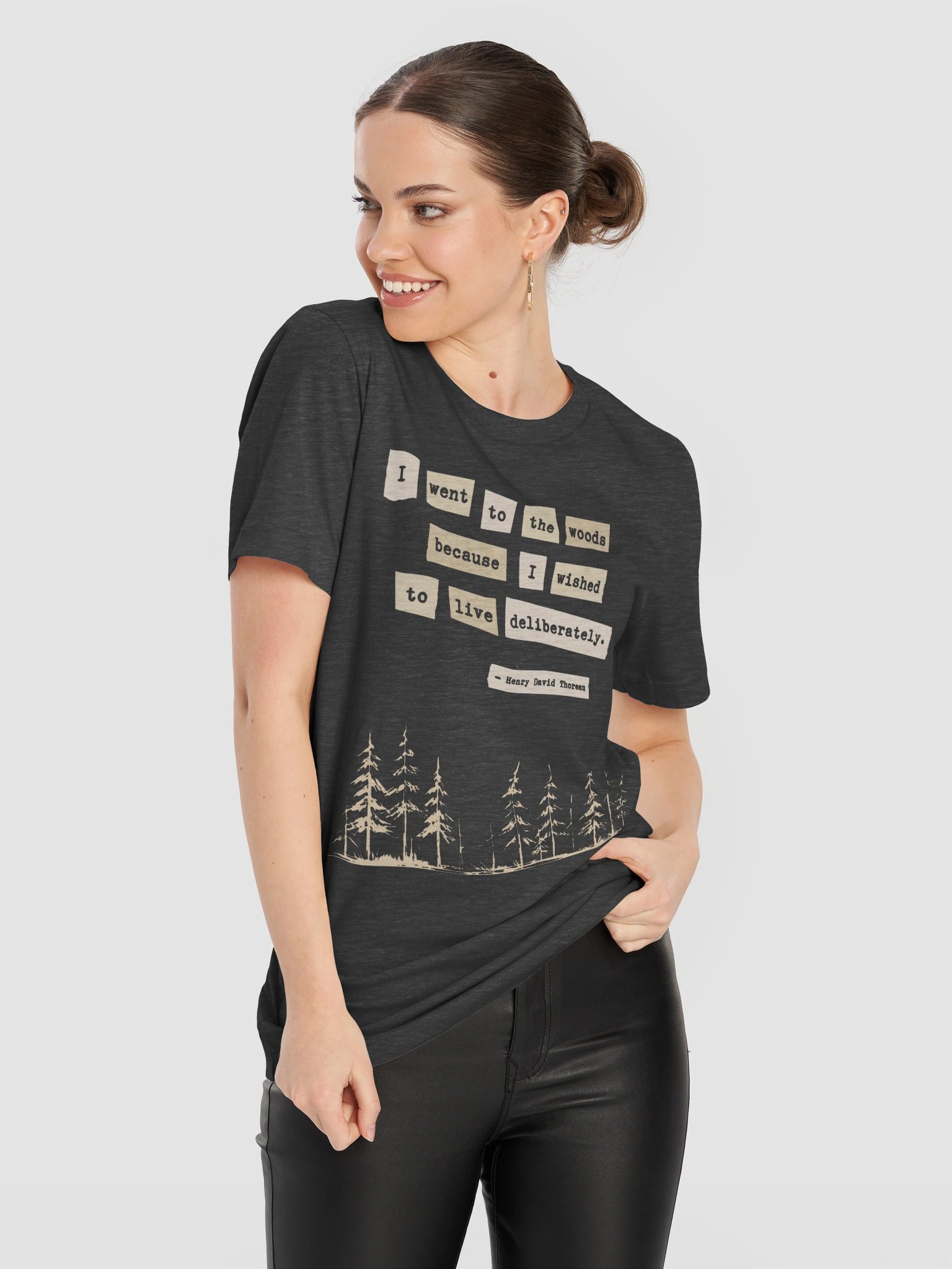 Thoreau Quote Shirt, "I Went to the Woods" Walden Nature Graphic Tee product image (12)