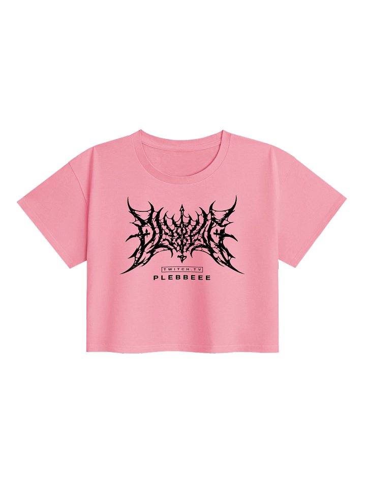 PLEBBEEE Metal Logo Crop Top | Pink/Black product image (1)
