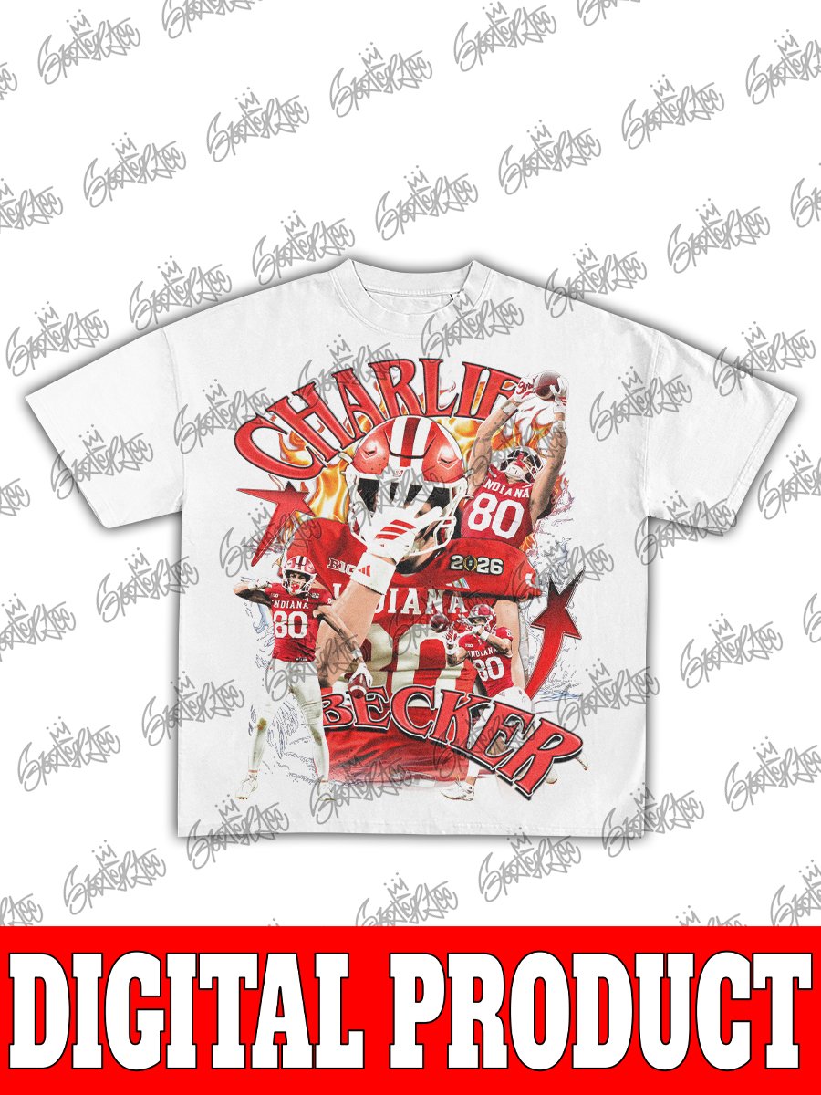 Charlie Becker Indiana Hoosiers 2025 National Champion Wide Receiver Vintage College Football Bootleg Graphic product image (2)