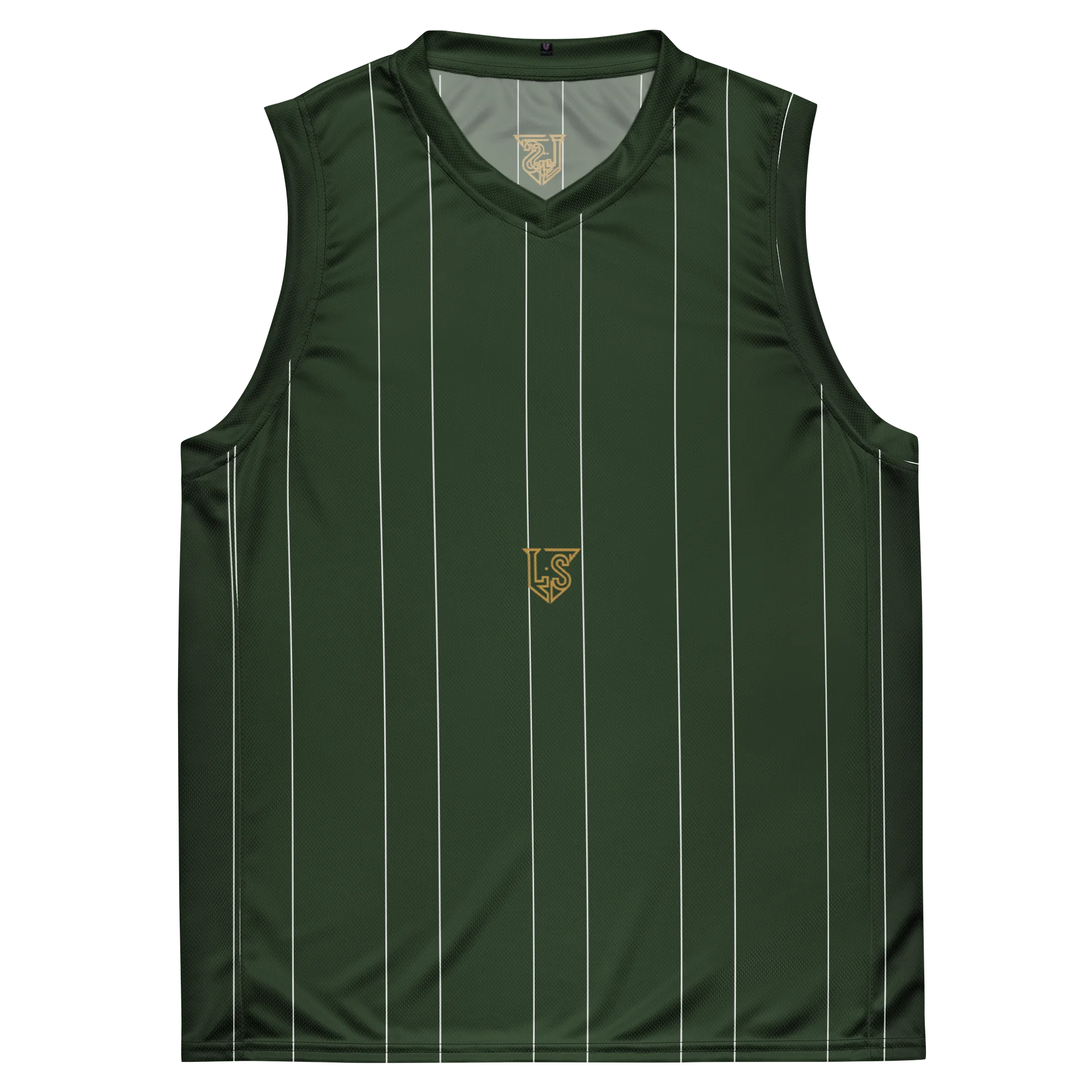 No Cap Green Pen Striped Sleeveless Pattern Design product image (2)