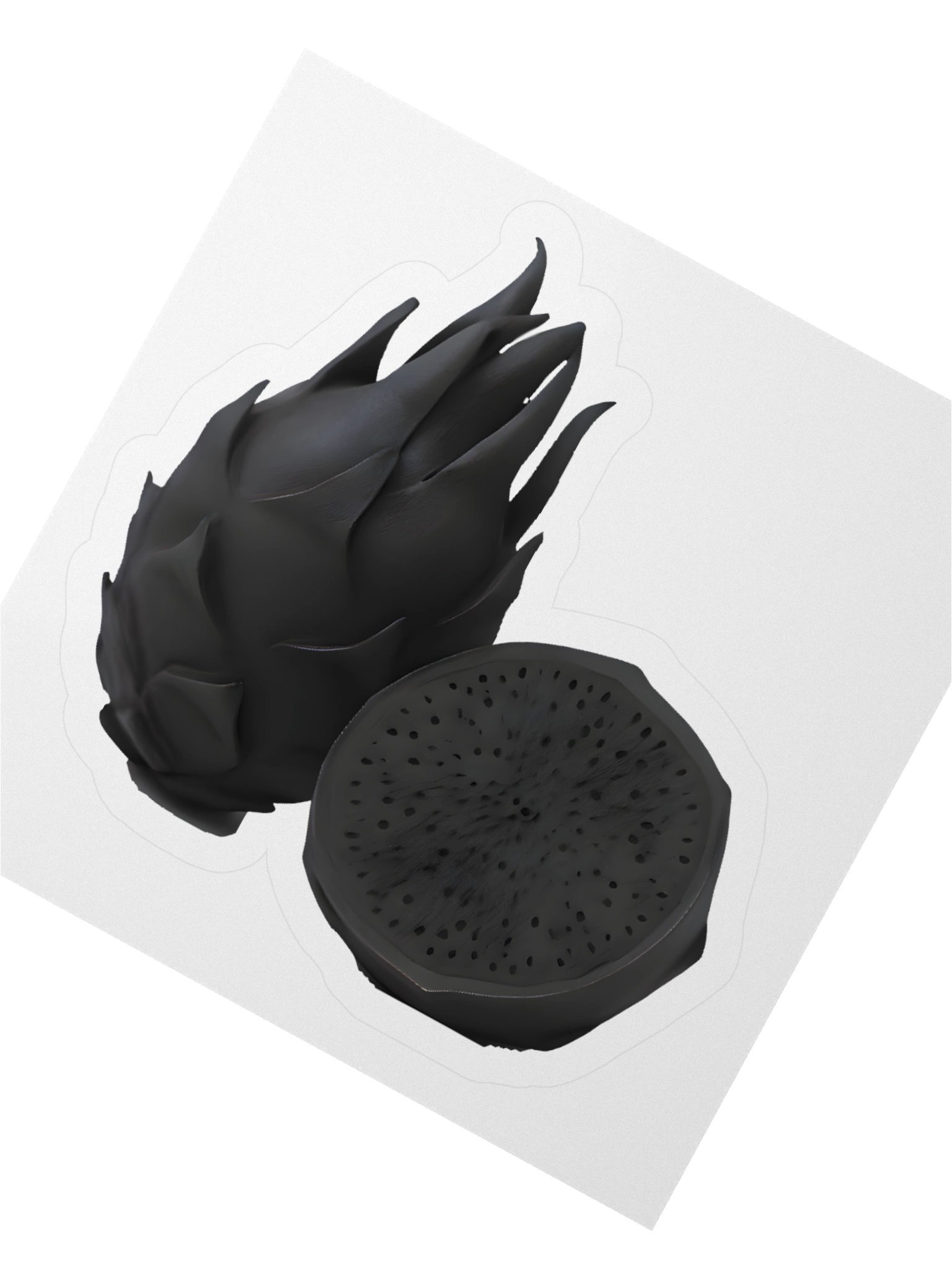 Dragon Fruit Black Matte Sticker product image (4)