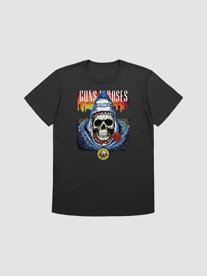 Guns N’ Roses Shark Skull T-Shirt | Sunset City Rock Graphic Tee | Bold 80s Hard Rock Streetwear product image (1)
