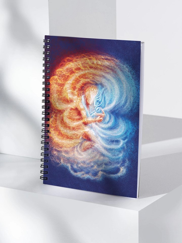 Fire and Ice Embracing Spiral Notebook · Print on both covers product image (1)