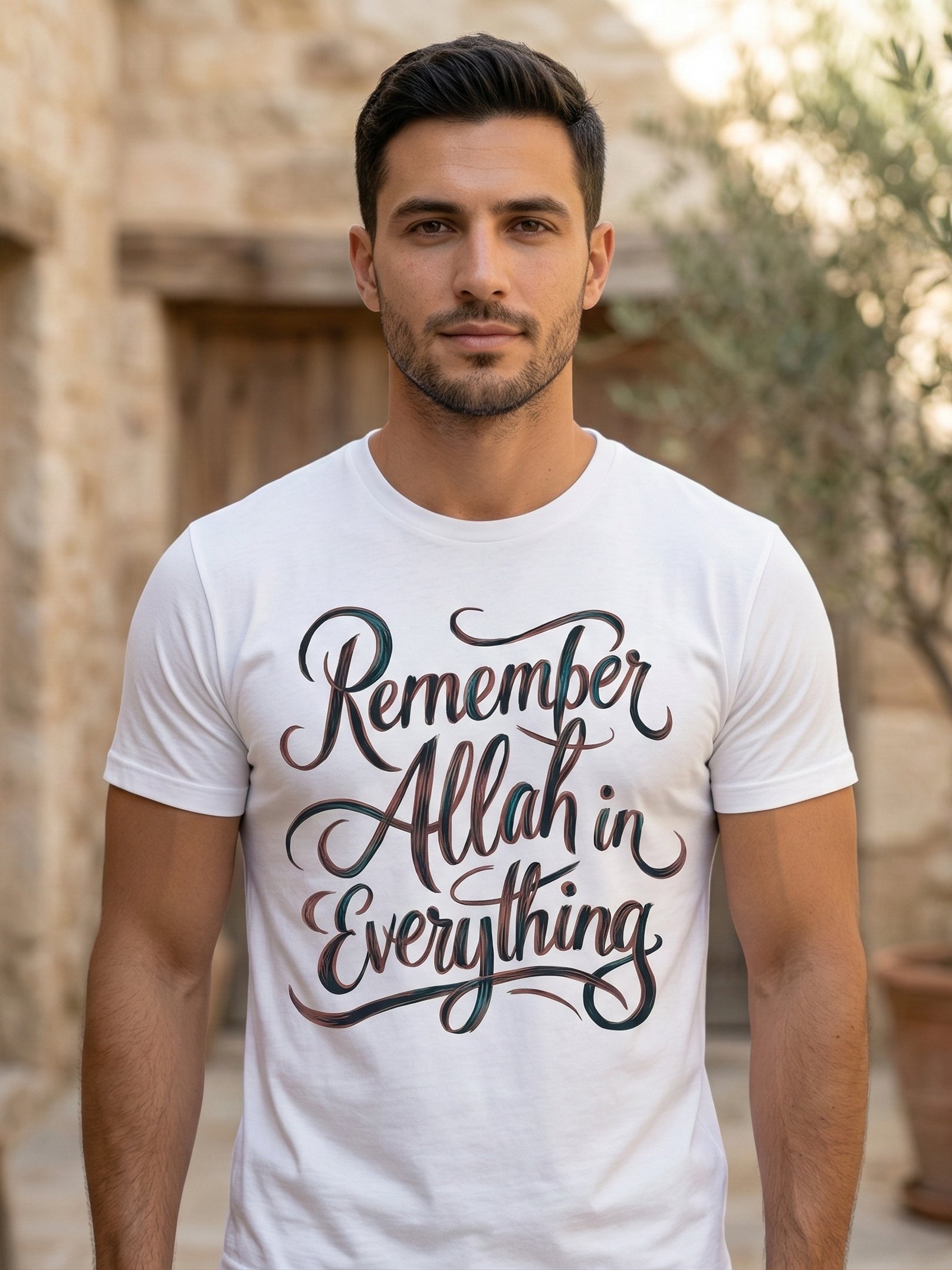 Remember Allah in Everything T-Shirt | Islamic Reminder Calligraphy Tee | Minimalist Muslim Faith Apparel product image (1)