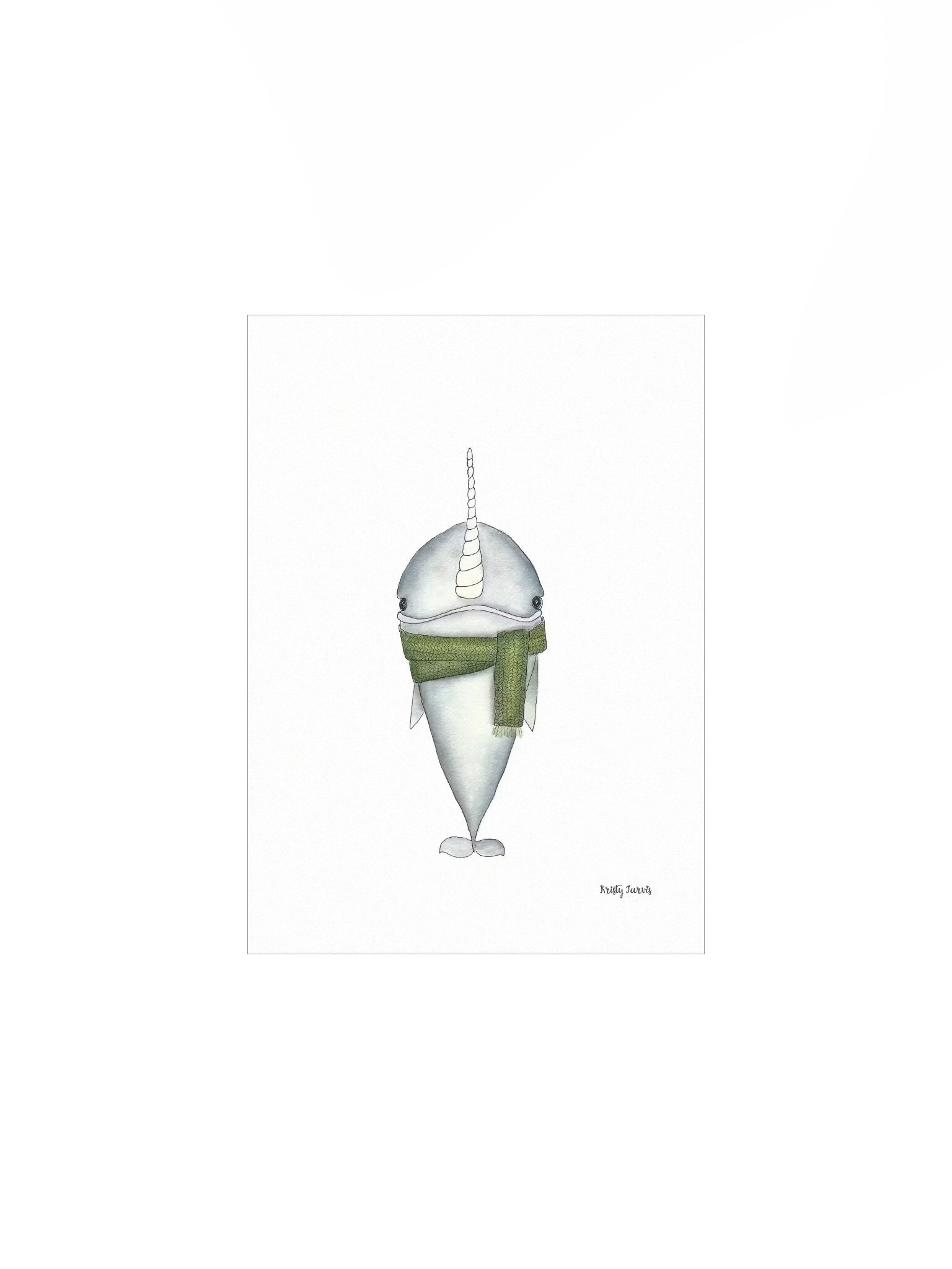 Watercolor Narwhal Print product image (1)