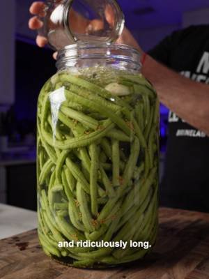 These are Chinese long beans. And yes, I fermented the whole thing. Sour, seasoned, and still snappy when you bite into one. Full fermentation system linked in my bio. #longbeans #yardlongbeans #fermentation #fermentedbeans #fermentedgarlichoney #lactofermentation #brinelab #dishbydavid