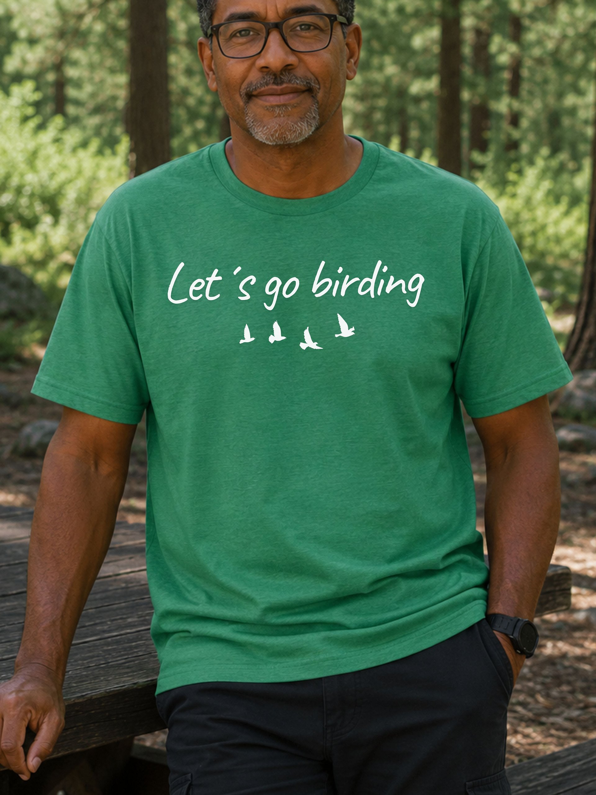 Let's Go Birding T-Shirt – Flying Birds Graphic Tee for Birdwatchers product image (8)