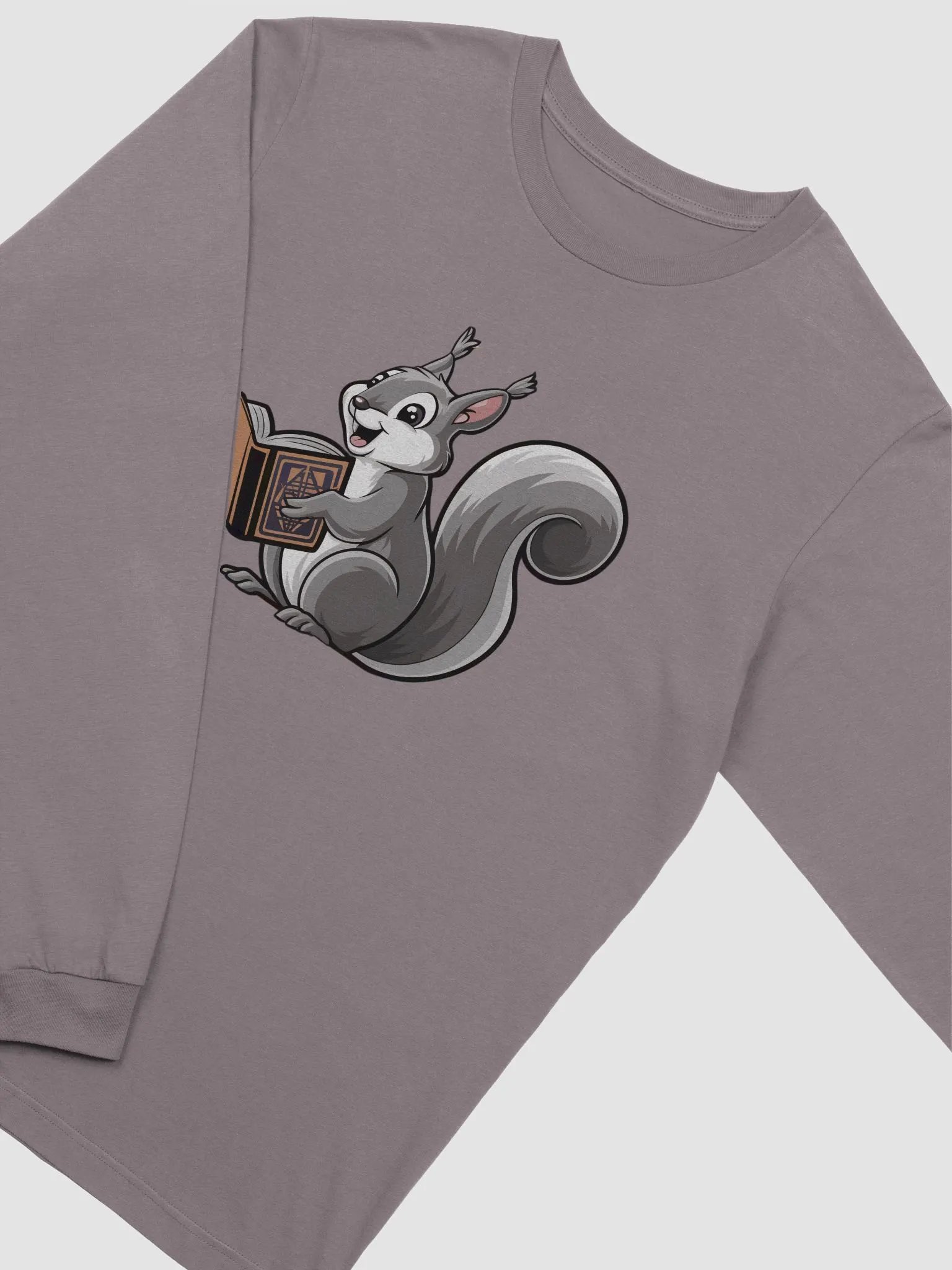 Whimsical Reader Squirrel Long Sleeve Tee product image (3)
