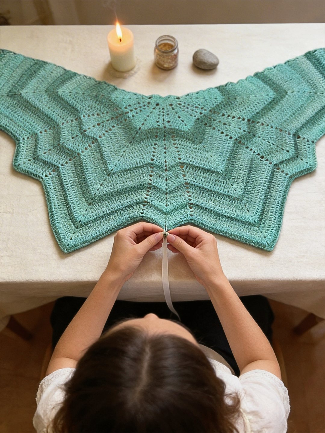 Transformation Shawl | Grief Ritual Shawl with Seven Ribbons product image (5)