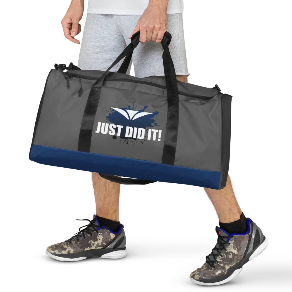 Just Did It! Blue Splatter Gray Duffle Bag product image (7)