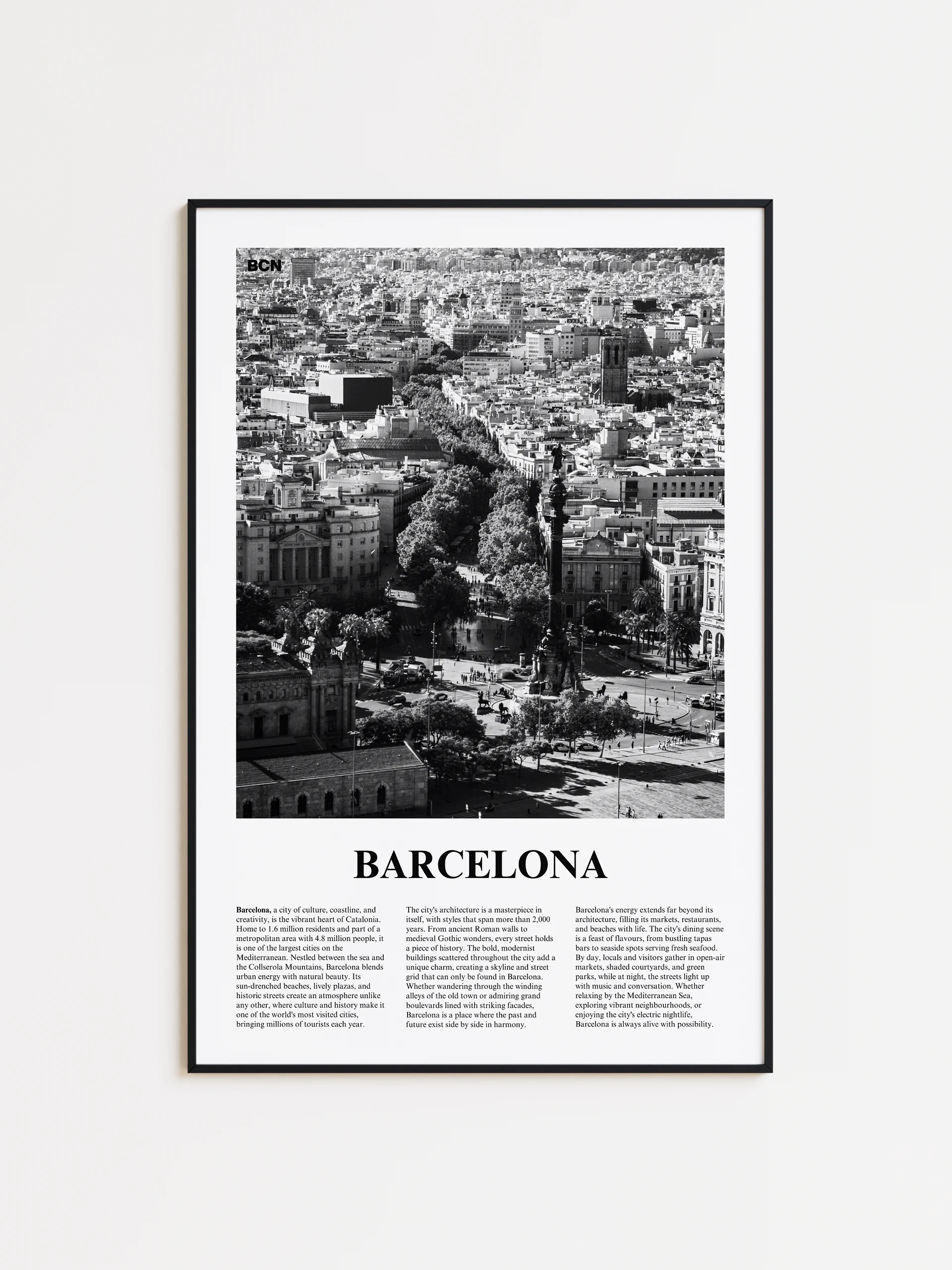 Barcelona 03 Newspaper Poster | Framed product image (1)