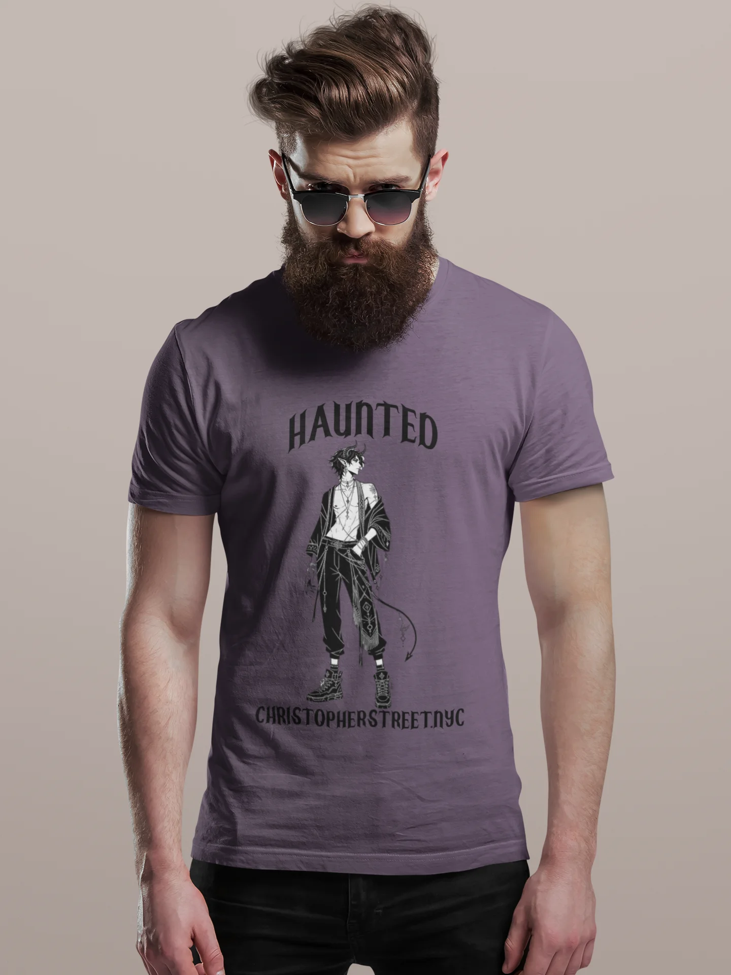 Haunted | Devilish Queer Halloween Graphic Tee product image (1)