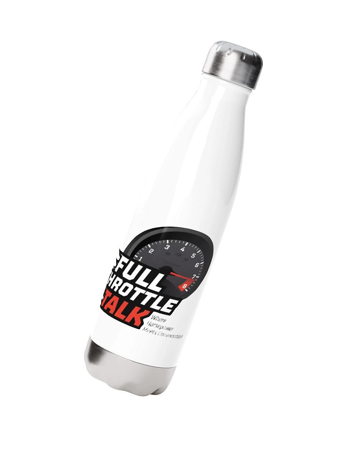 White Stainless Steel Water Bottle | Full Throttle Talk product image (2)