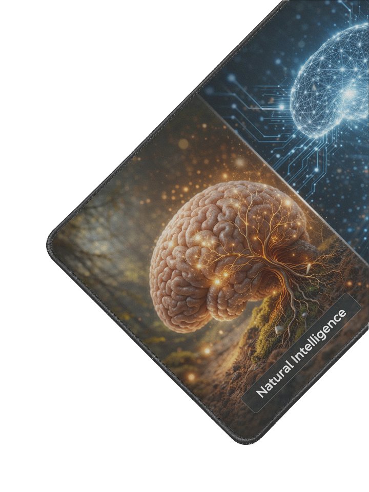 Natural & Artificial Intelligence Desk Mat – Where Mind Meets Machine product image (2)