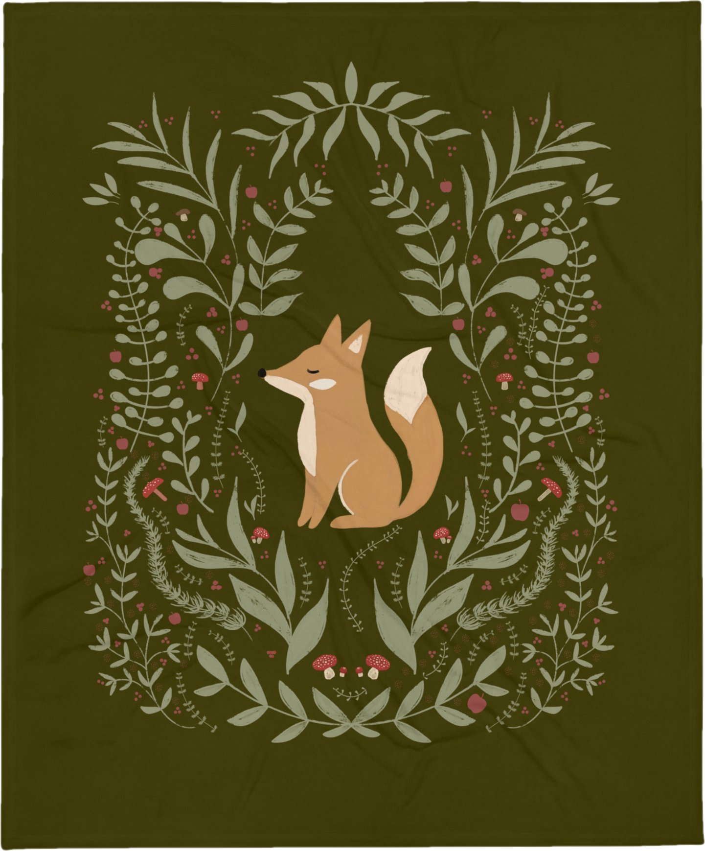 WOODLAND FOX AND FERNS FLEECE BLANKET IN THREE SIZES product image (6)