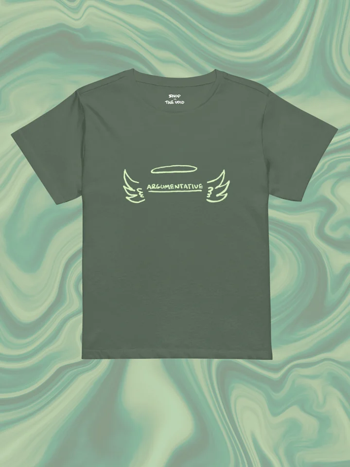 ANGELIC (green duotone) printed waist-length tee product image (1)