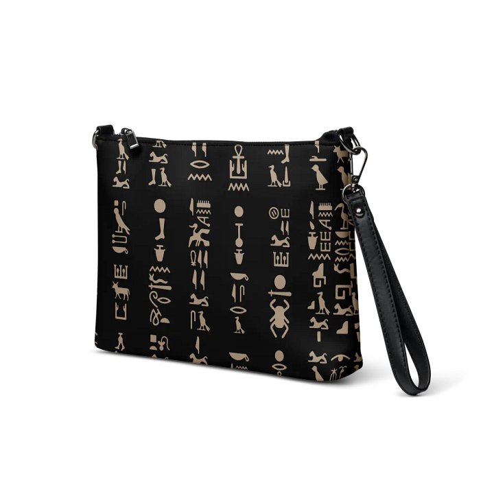 Isis Black Hieroglyphs Crossbody Bag product image (2)