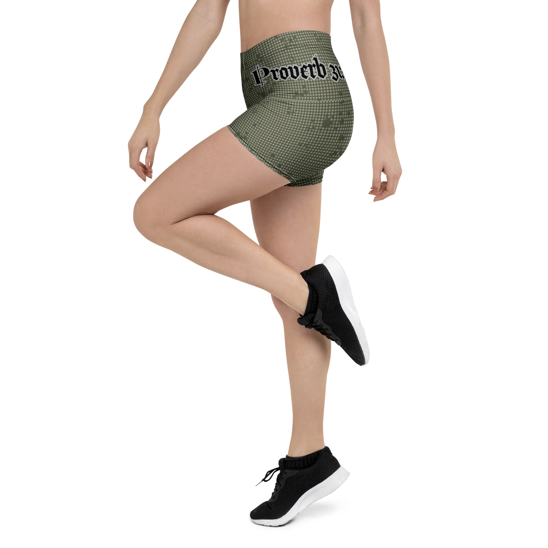 Faithful Camo: Proverb 3:25 Compression Shorts - Desert Night Camo product image (5)