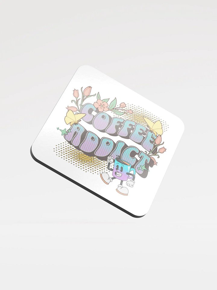 Coffee Addict Mascot Mug Cheerful Cork Coaster product image (2)