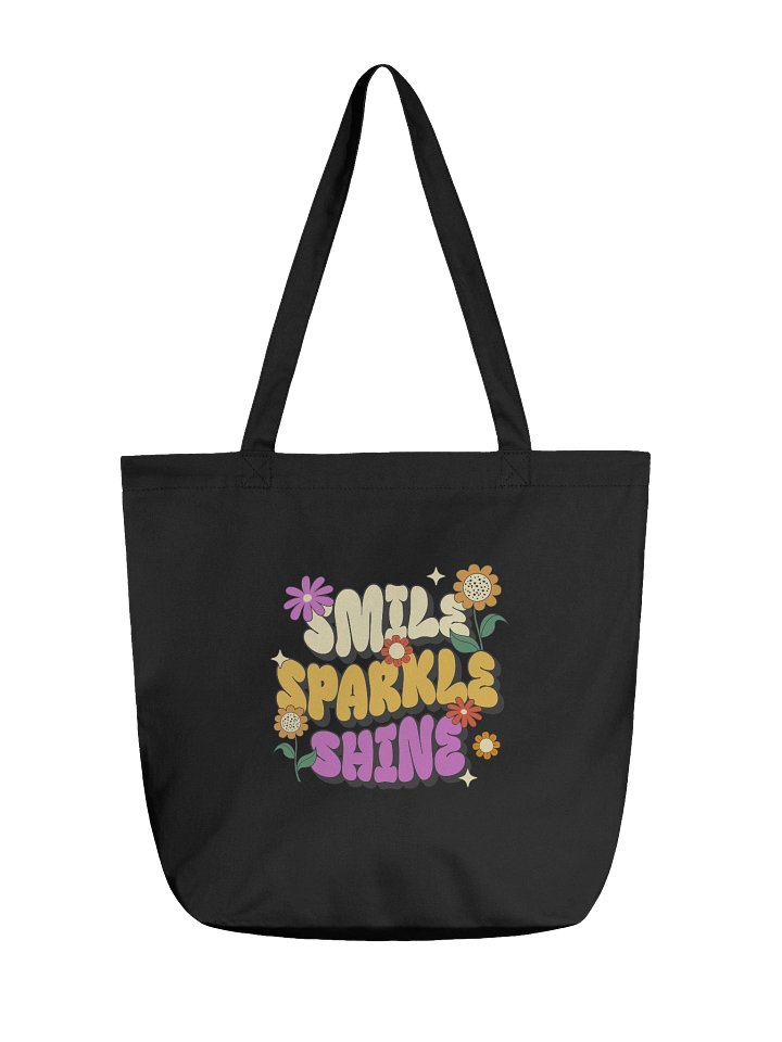 Chic Smile Sparkles Shine Bubble Typography Tote Bag Design product image (1)