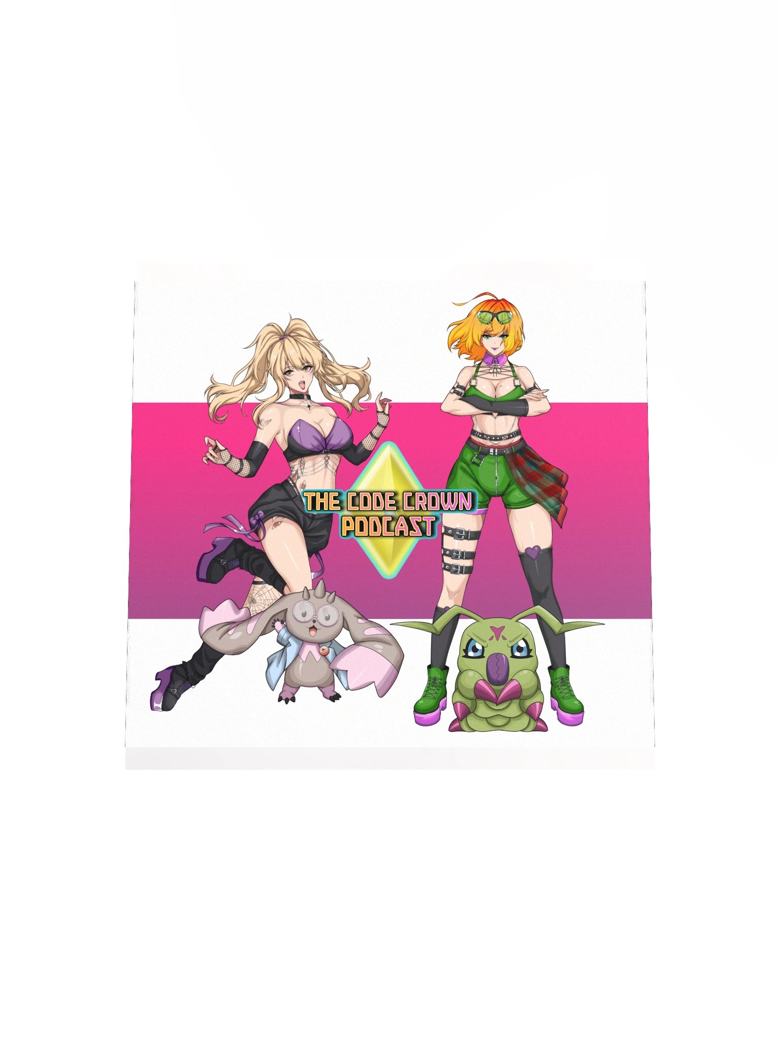 AJ and Meg w/ Logo Square Print product image (7)