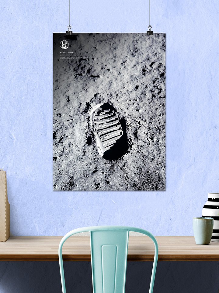 NASA Apollo 11: Moon footprint, 1969 — space poster, space art, photo poster, NASA print, space wall decor product image (2)