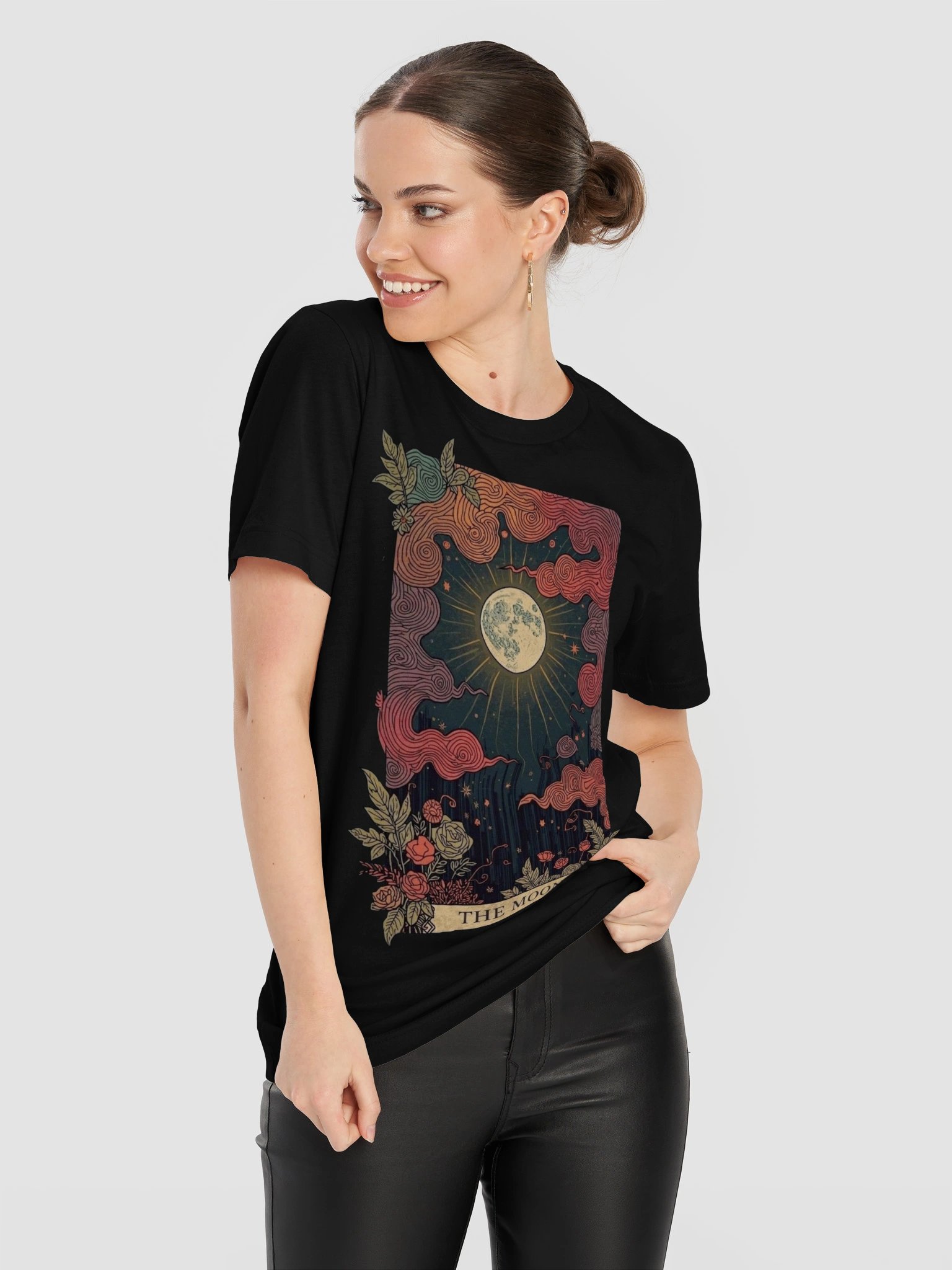 Moon Tarot Shirt, Celestial Graphic Tee, Mystical Art Nouveau product image (12)