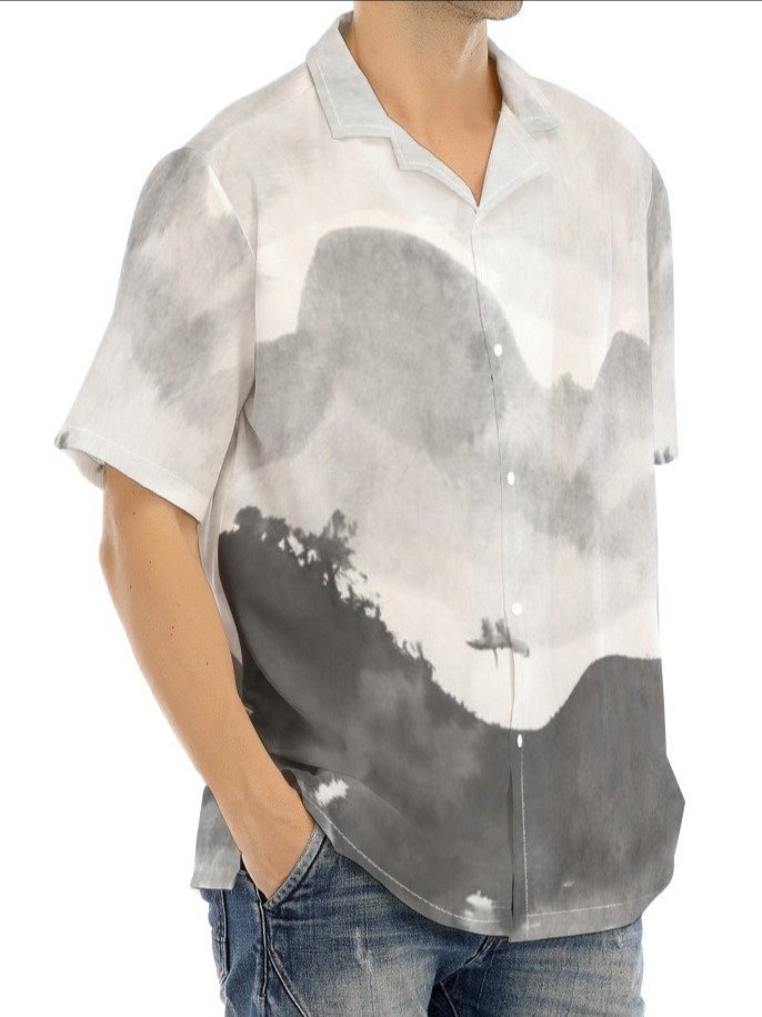 Ink Wash Mountain Cuban Shirt product image (2)