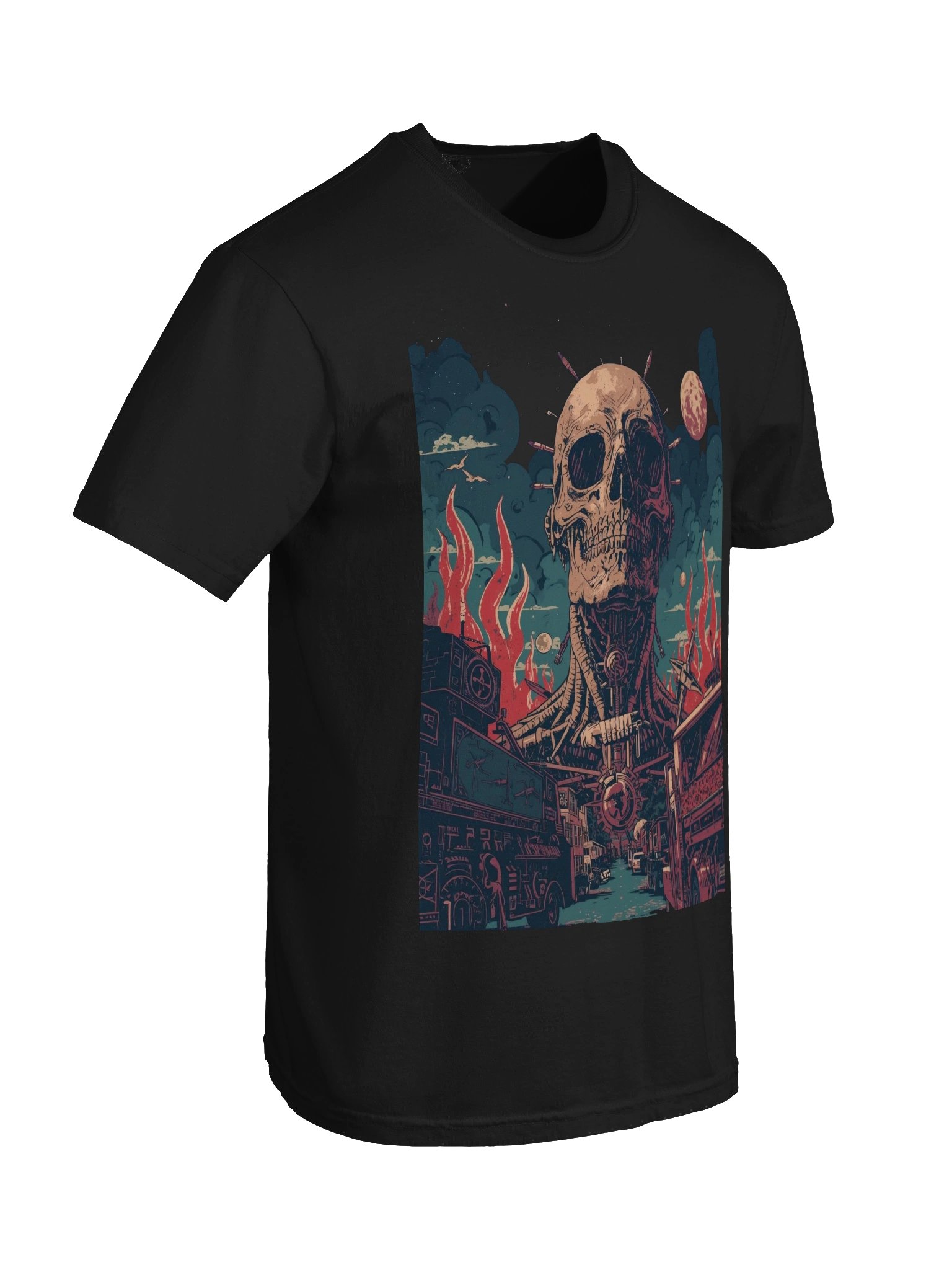 Retro Sci-Fi Skull City Heavyweight T-Shirt product image (4)