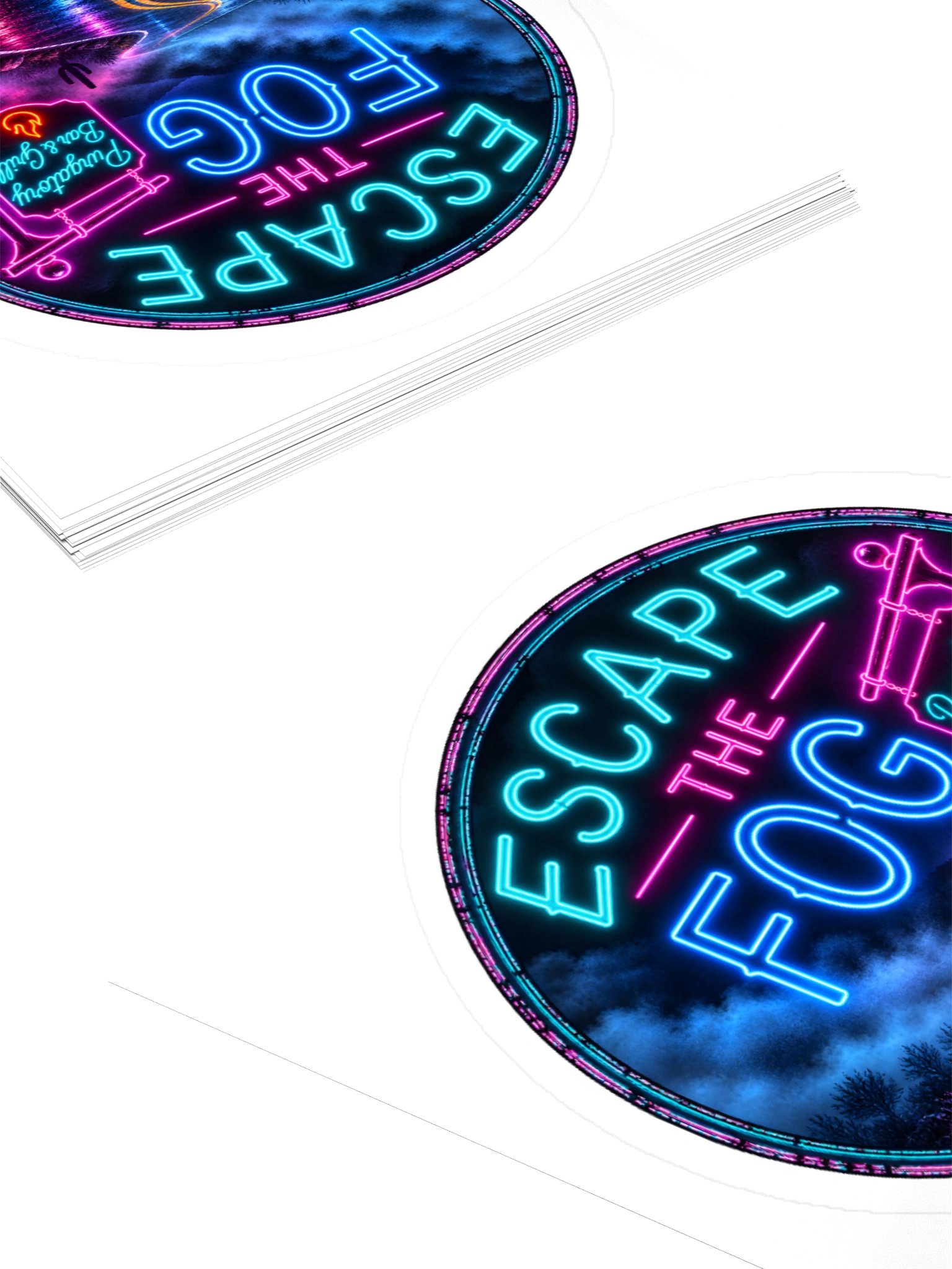 Escape the Fog Neon Kiss Cut Sticker product image (11)