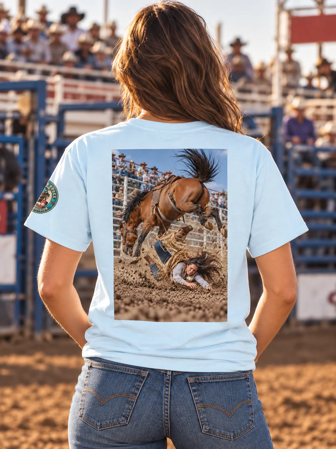 Bronc Riding T-Shirt | Broken Rodeo Cowgirl Division Shirt product image (2)